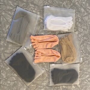 Women’s Multi-Pack Toe Socks - Gray, White, Pink, Tan